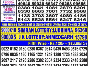 Lottery Result Today August 3, 2023