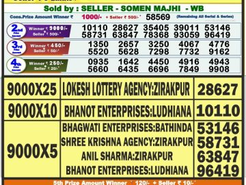 Lottery Result Today August 13, 2023