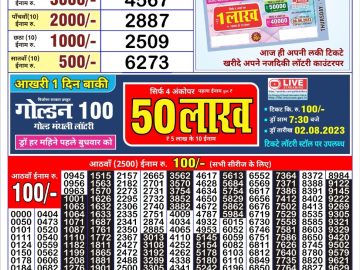 Lottery Result Today August 1, 2023