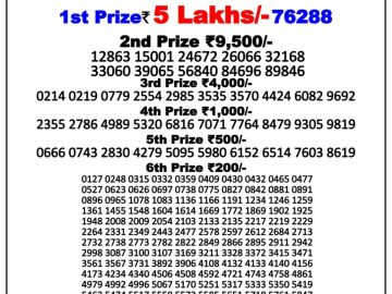 Lottery Result Today August 3, 2023