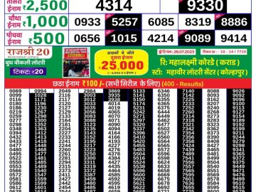 Lottery Result Today August 4, 2023