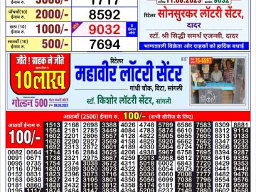 Lottery Result Today August 11, 2023