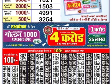 Lottery Result Today August 13, 2023