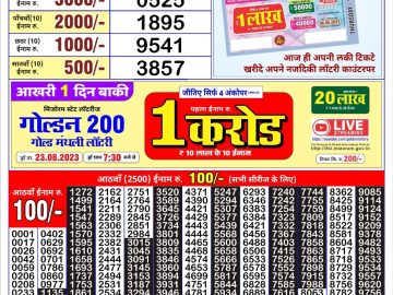 Lottery Result Today August 22, 2023