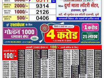 Lottery Result Today August 23, 2023