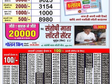 Lottery Result Today August 31, 2023