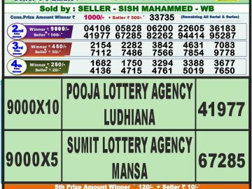 Lottery Result Today September 11, 2023