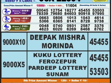 Lottery Result Today September 15, 2023