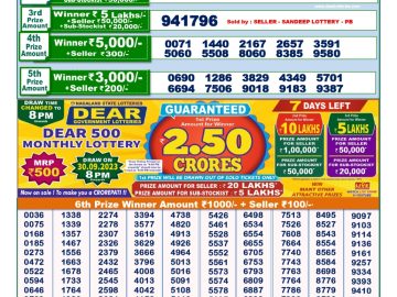 Lottery Result Today September 23, 2023