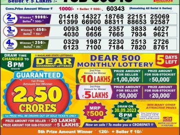 Lottery Result Today September 25, 2023