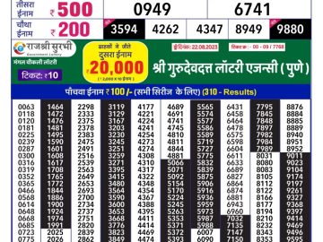 Lottery Result Today September 9, 2023