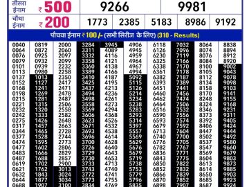 Lottery Result Today September 10, 2023