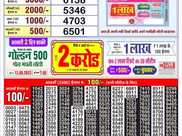 Lottery Result Today September 11, 2023