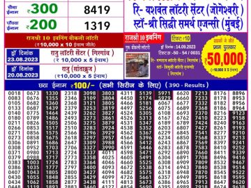 Lottery Result Today September 15, 2023