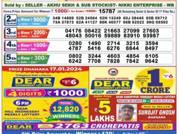 Lottery Result Today January 17, 2024