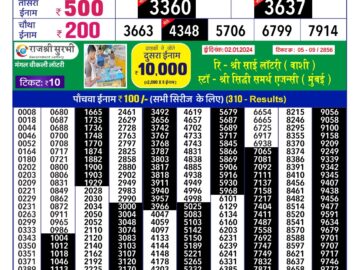 Lottery Result Today January 9, 2024