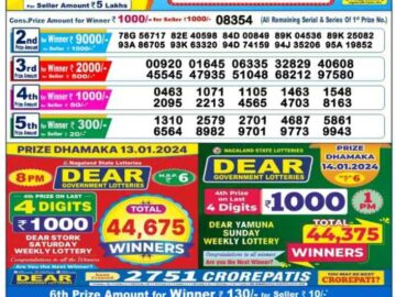 Lottery Result Today January 14, 2024