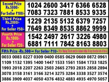 Lottery Result Today January 17, 2024