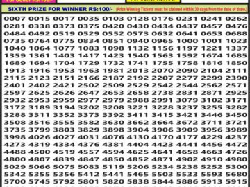 Lottery Result Today January 29, 2024