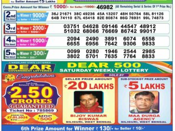 Lottery Result Today January 28, 2024