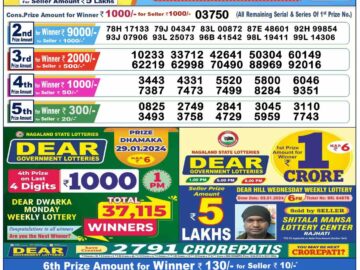 Lottery Result Today January 29, 2024