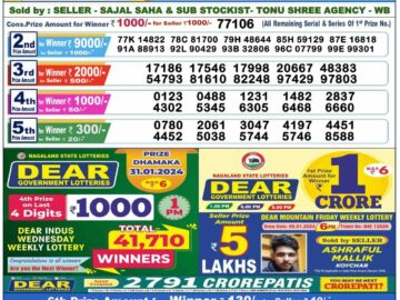 Lottery Result Today January 31, 2024