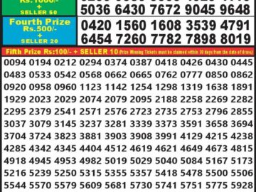 Lottery Result Today January 20, 2024