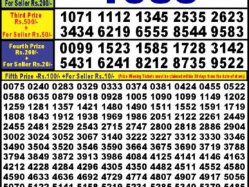 Lottery Result Today January 13, 2024