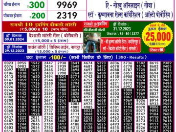 Lottery Result Today January 14, 2024