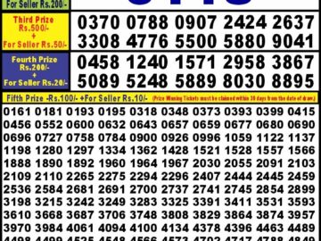 Lottery Result Today January 11, 2024