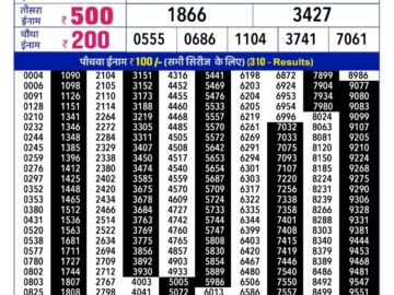 Lottery Result Today January 19, 2024