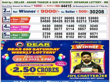 Lottery Result Today February 9, 2024