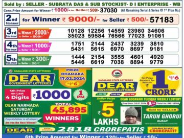 Lottery Result Today February 17, 2024