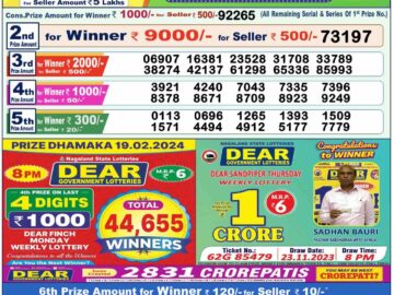 Lottery Result Today February 20, 2024