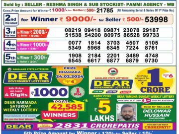 Lottery Result Today February 24, 2024