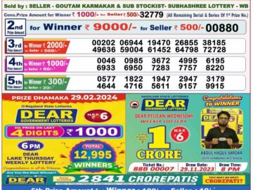 Lottery Result Today February 29, 2024