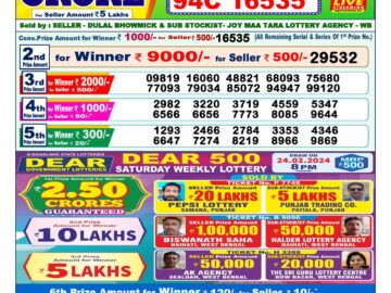 Lottery Result Today February 25, 2024