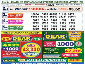 Lottery Result Today February 18, 2024