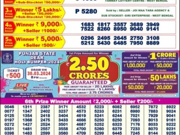 Lottery Result Today March 16, 2024