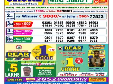 Lottery Result Today March 9, 2024