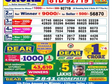 Lottery Result Today March 2, 2024