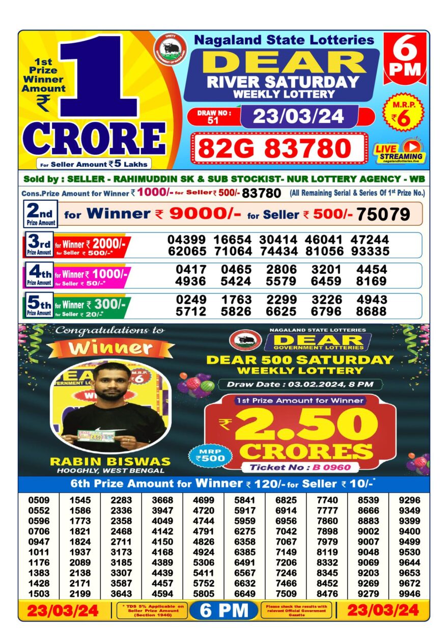 Lottery Result Today March 23, 2024