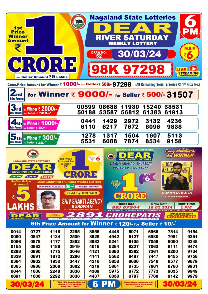 Lottery Result Today March 30, 2024