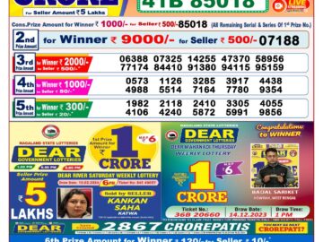 Lottery Result Today March 11, 2024