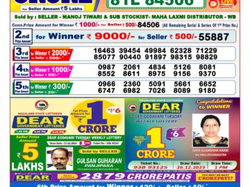 Lottery Result Today March 20, 2024