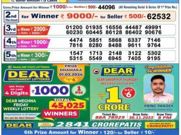 Lottery Result Today March 1, 2024