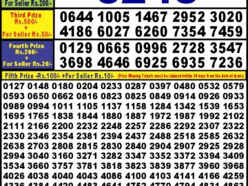 Lottery Result Today March 9, 2024