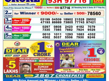 Lottery Result Today March 12, 2024