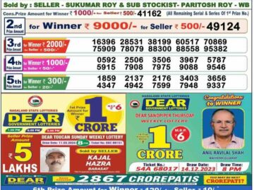 Lottery Result Today March 12, 2024