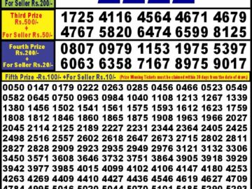 Lottery Result Today March 15, 2024